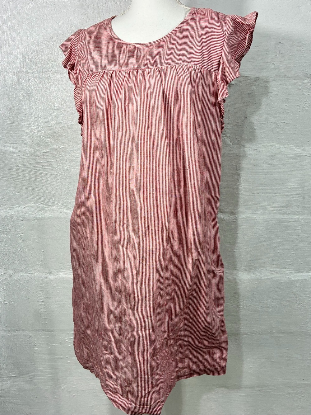 CYNTHIA ROWLEY LINEN STRIPPED DRESS - Picture 15 of 16